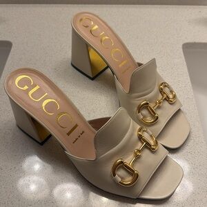 Gucci Women's Beige Leather Mules